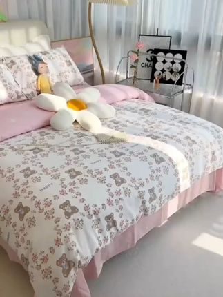 秋冬加厚斜纹亲肤四件套床单被套床上用品单人学生宿舍被罩4件套#家纺床上用品 #四件套 #亲肤四件套 #家居生活 #舒适