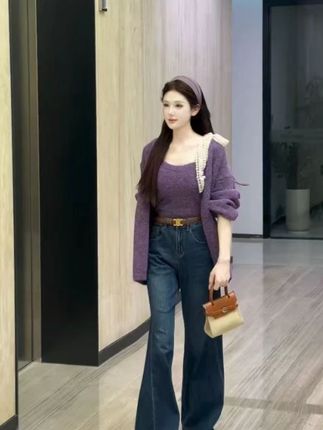 【色彩收藏家】秋冬女吊带开衫两件套2025针织衫外套软糯风毛衣套装 #吊带开衫两件套 #针织衫外套 #毛衣套装 #穿搭 #女装