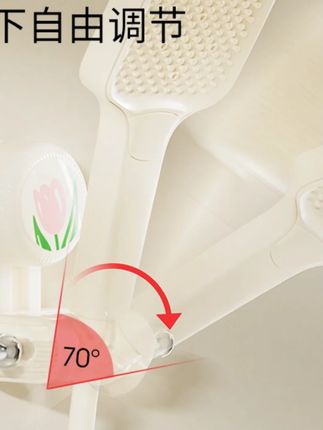 吸盘郁金香花洒支架家用免打孔淋浴喷头架收纳底座可移动收纳架#花洒支架 #免打孔 #浴室收纳 #可移动支架 #郁金香支架