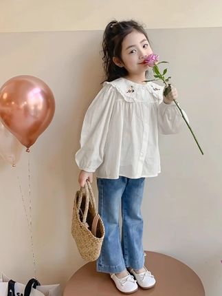 女童衬衫秋装2025洋气爆款!宝宝白衬衣+娃娃衫套装,2025时尚新风潮萌娃瞬间变焦点#女童秋装推荐 #宝宝洋气穿搭 #儿童衬衫新品 #童装春秋搭配 #2025新款女童上衣