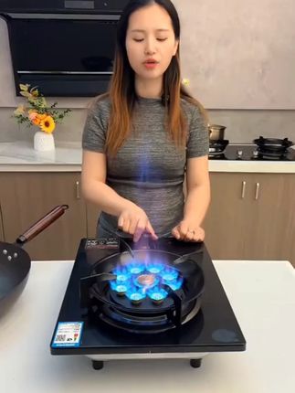 家用单灶煤气灶黑钛钢九腔增压猛火灶单灶黑钛金液化气猛火燃气灶