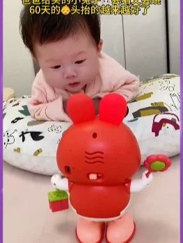 婴儿玩具0一1岁抬头练习训练宝宝跳舞兔子新生儿哄娃神器3到6个月#哄娃神器