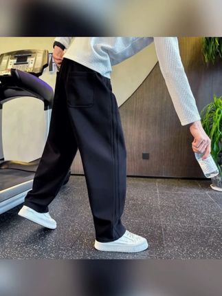 男士卫裤秋季裤子男款爆款2025新款百搭直筒弯刀裤男装运动休闲裤#男生穿搭 #百搭裤子 #男士休闲裤 #显高显瘦显腿长 #冰丝裤