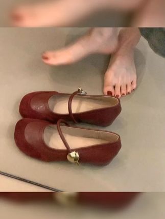 茉莉和扶苏连衣裙 #单鞋 复古奶奶鞋女一字带圆头软皮玛丽珍鞋百搭内增高法式配裙晚风单鞋