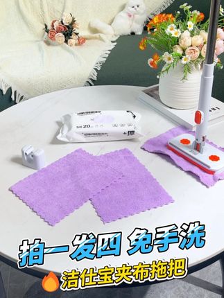 厚一点的布子一压就能牢牢夹住 #好物推荐🔥 #生活好帮手 #居家必备 #夹布拖把 #洗脸巾拖把