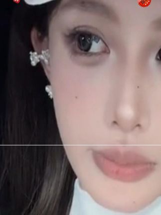 嘀咕家 铜合金合成锆石耳饰 珠珠锆石蝴蝶结耳环耳夹耳钉#网红饰品 #精灵耳夹 #贴面耳适合的耳饰 #珍珠耳夹 #无耳洞耳夹