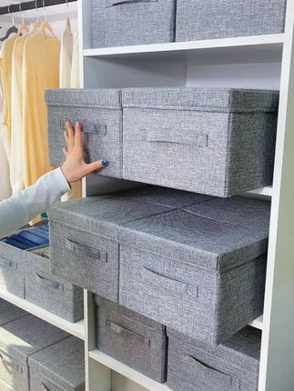衣柜棉麻收纳盒家用衣柜收纳箱可折叠衣服裤子收纳筐超大容量 #收纳盒 #收纳整理 #衣服收纳 #收纳箱