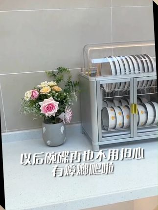 PP 材质耐造不发霉!刀叉筷子加上6 人份碗碟,全塞进这里面  #厨房收纳  #家居生活  #美观实用  #碗碟架  #碗盘沥水架