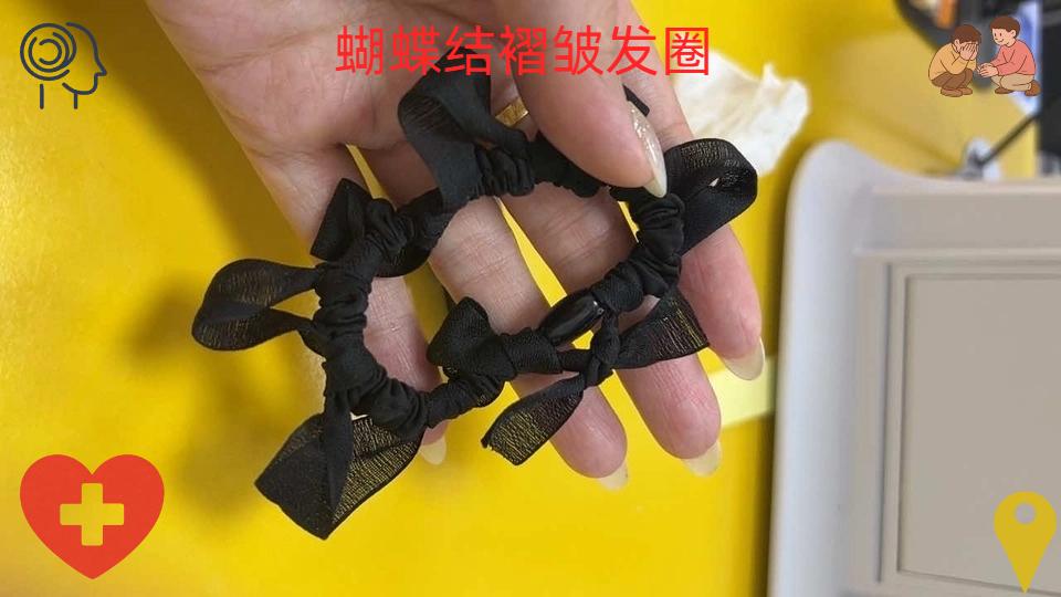 简约蝴蝶结褶皱发圈头绳, 褶皱细节满满,扎发俏皮又减龄~#发圈头绳 #东大门饰品 #蝴蝶结发圈 #扎发 #头饰发饰