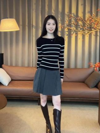 MOLANOOTD"告白"25秋扬子纱线条纹针织羊毛衫女莫兰#显瘦遮肉 #内搭外穿都好看 #针织衫 #秋冬穿搭 #好穿又好搭