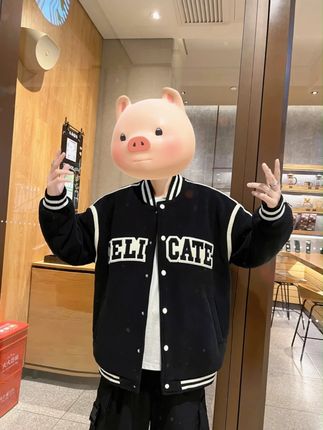 青少年情侣针织棉棒球服夹克外套春季外套男款青少年男生休闲美式 #张予曦毕雯珺真拍了红裙抱 #张予曦 #毕雯珺 #深情眼 #张予曦毕雯珺