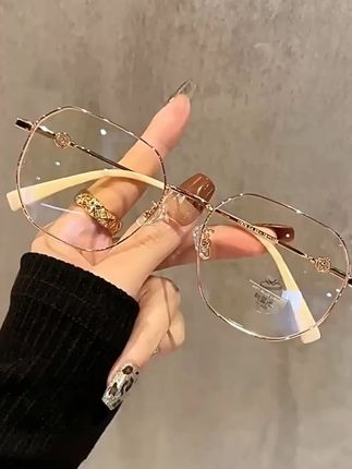 沐淳老花镜女金丝奶茶色显白减龄洋气显年轻防蓝光老花眼镜抗疲劳#老花镜 #沐淳眼镜 #显白减龄 #防蓝光 #抗疲劳