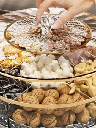 水果盘家用过年客厅茶几2025新款轻奢高档零食糖果干果瓜子摆放盘#水果盘 #干果盘 #干果摆放盘 #零食盘 #水果盘架