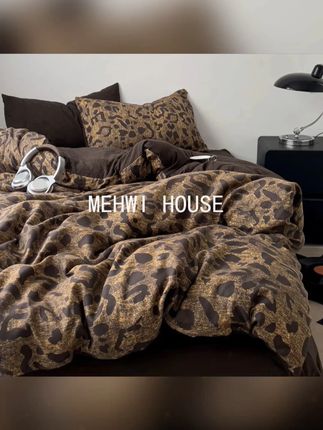 【MEHWI】新款豹纹美式复古美拉德印花四季款三件套四件套 新疆包邮 #三件套  #三件套推荐 #三件套床上用品 #家居生活 #舒适