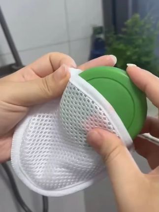 【买一送一】三明治肥皂袋起泡网双面香皂打泡网洗澡搓泡洗面奶洁面#肥皂袋起泡网 #买一送一 #洗澡用品 #洗面奶起泡 #泡沫神器