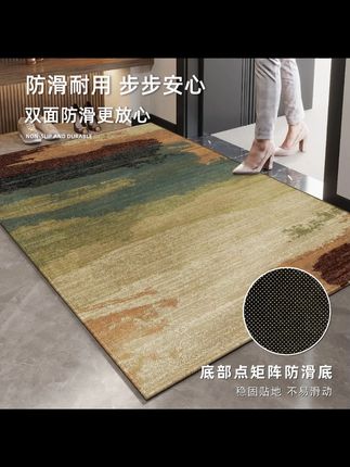 中古风地垫入户门垫家用脚垫防滑进门玄关蹭土蹭灰地毯门口垫子#地毯 #地垫 #门垫 #脚垫 #入户门垫