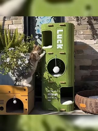 猫咪的四季乐园 舒适多层猫窝 四季通用猫爬架 猫树一体设计 猫咪的小天地 冬天双层抓板 保暖又好玩 封闭式猫屋 安全又私密 猫咪最爱的家 让它们快乐成长 #猫爬架 #万物可爱计划 #猫窝 #超便宜超划算 #猫咪的家