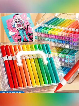 软头丙烯马克笔彩色幼儿园可水洗不透色可叠色小学生美术专用画笔#软头丙烯马克笔 #可水洗马克笔 #儿童画笔 #美术专用 #不透色马克笔