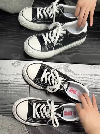 一双黑色帆布鞋玩转多做穿搭风格无压力! #男鞋#好鞋推荐#帆布鞋#男生穿搭#软底软面穿上超舒服