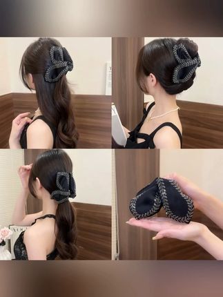 韩式设计感叶片麦穗鲨鱼夹百搭高级感发卡后脑勺发抓布艺头饰#发夹 #头绳 #头绳发饰 #发饰