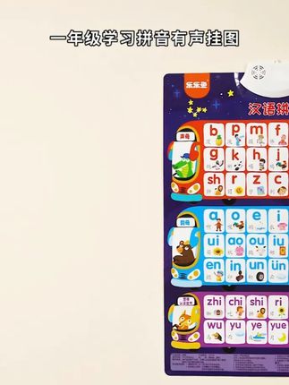 拼音挂图拼读训练有声点读汉语字母表墙贴早教启蒙儿童识字发声书 #学习工具