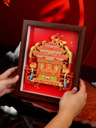 夏午蝉新婚系列上新!《天作之合》 #新婚礼物 #花轿 #立体画 #摆件 #礼品