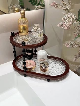 中古风桌面杯子相思木置物架高级感轻奢家用台面超好看双层收纳架#中古风置物架 #桌面收纳 #相思木 #家用好物 #双层收纳
