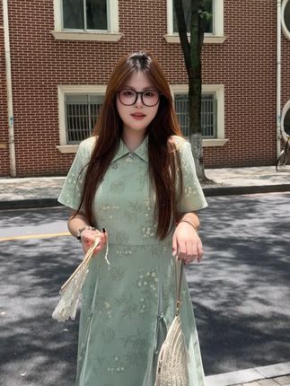 #新中式连衣裙 #大码女装 #显瘦穿搭 #暑假出游穿搭 #给夏天点颜色看看
