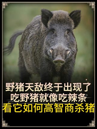 野猪天敌终于出现了。吃野猪就像吃辣条,看它如何高智商杀猪。#科普#动物#野猪#马彪#豺