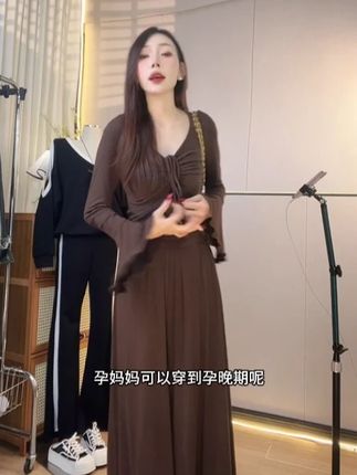 早秋穿搭一整套女韩系慵懒别致领上衣休闲阔腿裤裙2025新款大码#显高显瘦显腿长 #谁穿谁好看系列 #品质女装 #显瘦 #高级感服装