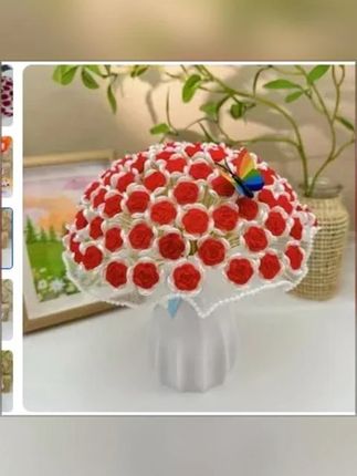【中秋节特惠:送防摔花瓶】小植绒玫瑰材料包