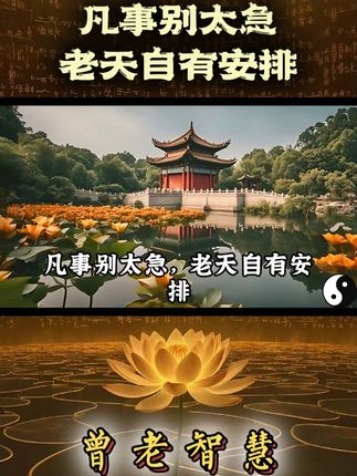 凡事别太急,老天自有安排! #国学智慧 #修行 #修心 #智慧人生