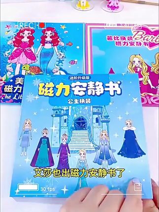 61新款爱莎公主换装书 #爱莎公主换装书 #磁力贴 #儿童玩具 #女孩玩具 #安静书