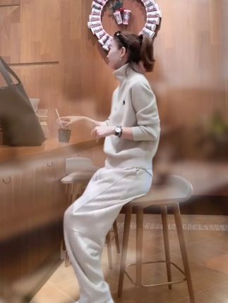 休闲运动套装女2025春秋新款大码宽松开衫卫衣外套阔腿裤两件套#高品质 #时尚套装 #洋气减龄 #显瘦显高显气质 #休闲减龄穿搭