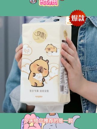 清风挂抽10提卡皮巴拉纸巾整箱悬挂式抽纸4层加厚250抽家用卫生纸#纸张 #纸 #纸巾 #抽纸 #生活用纸