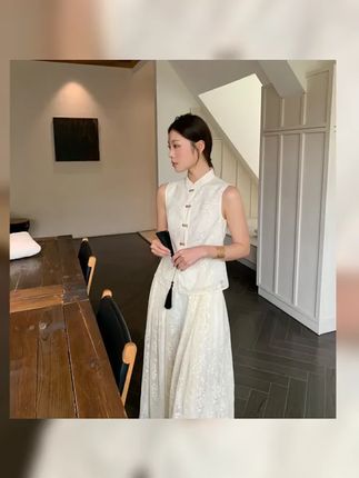 向晚意 国风新中式女装夏季2025新款高级感轻奢小众旗袍裙子套装 #气质穿搭 #国风古韵 #温柔风穿搭 #新中式穿搭 #高级感穿搭