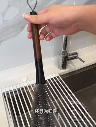 二合一胡桃木纹杯刷家用破壁机清洗刷吸管刷长柄可拆卸杯盖清洁刷 #厨房好物 #好物推荐 #厨房必备神器 #家用必备好物 #实用好物