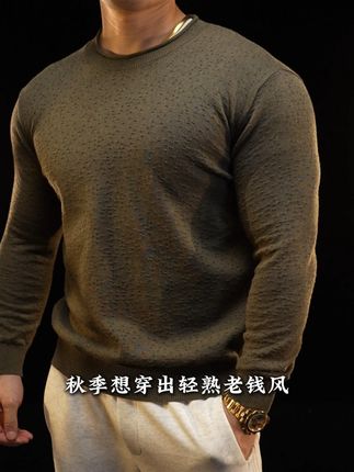 秋季轻熟老钱风!这款针织衫,质感拉满,轻松拿捏高级感 #男生穿搭 #品质男装 #内搭分享 #男士穿搭 #男装