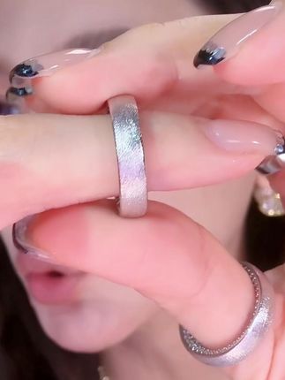 G XIAOXIAO镀K金 气质高级设计师款拉丝满天星戒指 #珠宝首饰