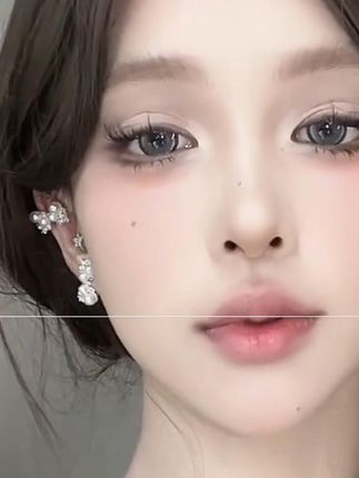 嘀咕家 铜合金合成锆石耳饰 珠珠锆石蝴蝶结耳环耳夹耳钉