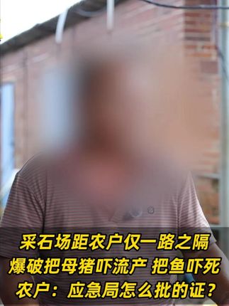 采石场距农户仅一路之隔,爆破把母猪吓流产,把鱼吓死。农户:应急局怎么批的证?#广东dou知道