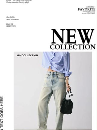 DE Mincollection浅蓝毛边裤/泛黄做旧清爽须边直筒牛仔裤#mincollection #林痣晴 #牛仔裤 #潮流穿搭