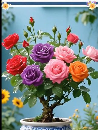 玫瑰老桩盆栽 四季开花玫瑰老桩根盆栽大花#花卉绿植 #爱生活爱养花