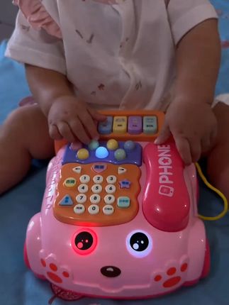 儿童电话机仿真座机益智玩具幼儿早教音乐电子琴女孩手机宝宝0岁3#儿童玩具 #仿真电话机 #早教玩具 #音乐电子琴 #03岁