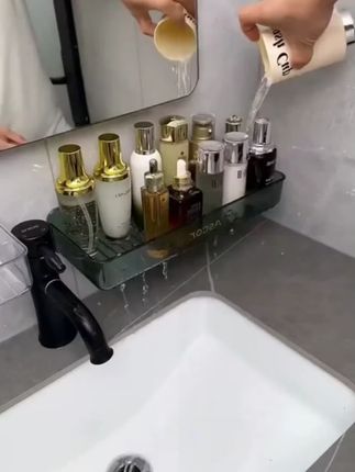 卫生间置物架浴室厕所洗手间洗澡洗漱台洗手壁挂式免打孔架子墙上 #置物架 #浴室置物架 #多功能置物架 #免打孔 #收纳架
