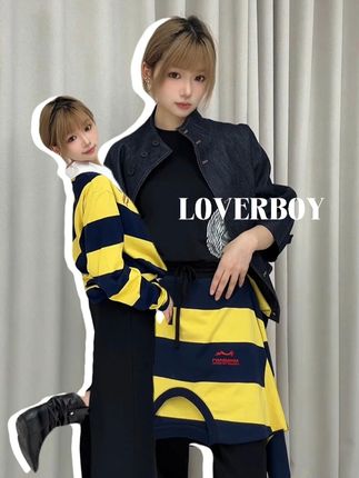LOVERBOY💛📘黄蓝条纹真的很美式复古!🍁 #条纹控 #美式复古