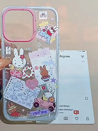 清透米菲兔适用苹果16promax手机壳iPhone15少女撞色壳13创意