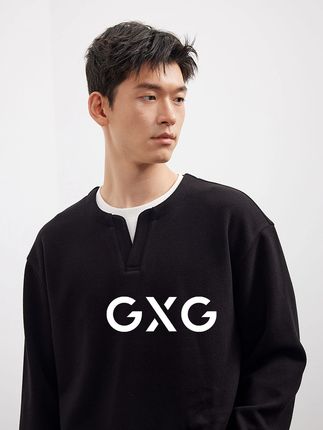 假两件卫衣25年秋新款圆领T恤亨利衫上衣#G25D313137 #GXG #如果上班都穿流光高智风 #流光机能风穿搭太有生命力了 #当琥珀流光风刮到了海外