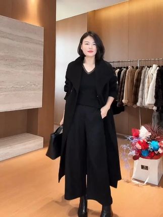 TANTAN 气质显瘦秋冬中长款宽松毛呢大衣外套3044#大衣 #大衣外套 #毛呢大衣 #秋冬穿搭 #轻奢女装