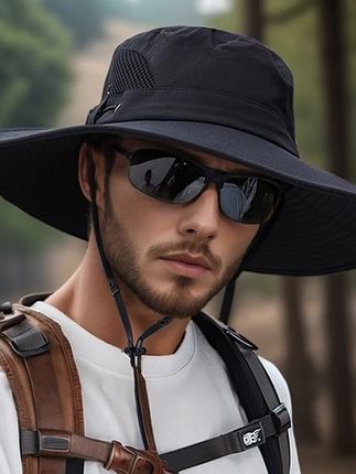 #遮阳帽 #遮阳帽推荐 #钓鱼帽 #登山帽 #渔夫帽 渔夫帽男夏季帽子大檐12cm帽檐户外遮阳帽登山防晒透气防水钓鱼帽